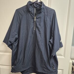 Adidas Climaproof Wind Shirt Windbreaker Mens Lg. Navy 1/4 Zip Golf Pullover Y2K